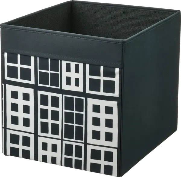 Изображение товара Коробка для хранения Ikea Drona 906.101.86 (черный/узор)
