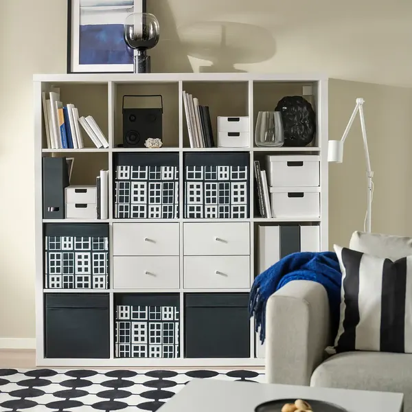 Изображение товара Коробка для хранения Ikea Drona 906.101.86 (черный/узор)