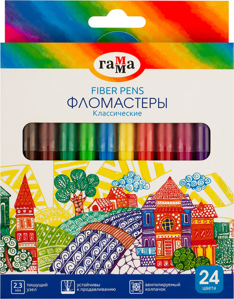 Изображение товара Фломастеры ГАММА Классические / 291225_24 (24цв)