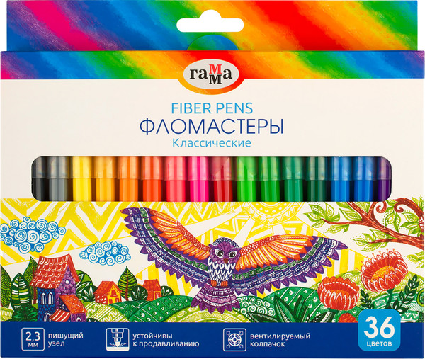 Изображение товара Фломастеры ГАММА Классические / 291225_36 (36цв)