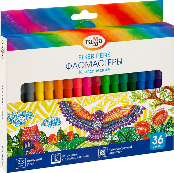 Изображение товара Фломастеры ГАММА Классические / 291225_36 (36цв)