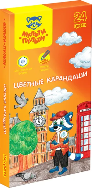 Изображение товара Набор цветных карандашей Мульти-пульти Енот в Англии / CP_67798 (24цв)