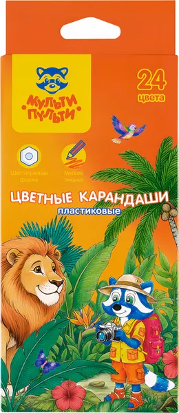 Изображение товара Набор цветных карандашей Мульти-пульти Енот в джунглях / CP_67823 (24цв)