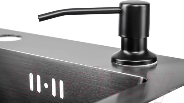 Изображение товара Мойка кухонная со смесителем Saniteco 4848 Nano + Arc (с сифоном, дозатором и коландером)