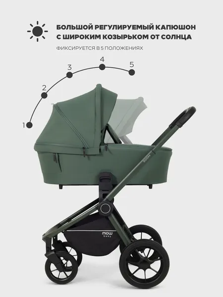 Изображение товара Детская универсальная коляска MOWbaby Zoom 2в1 / RA086 (Forest Green)