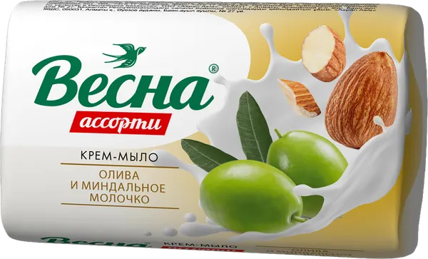 Изображение товара Мыло твердое ВЕСНА Олива и миндальное молочко (90г)