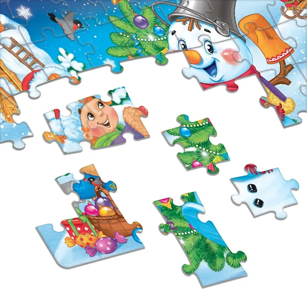 Изображение товара Пазл Puzzle Time Веселый снеговичок / 7018771 (54эл)
