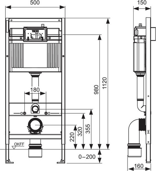 Изображение товара Унитаз подвесной с инсталляцией Grossman GR-4477SQ + TECE 9400414 (с кнопкой)