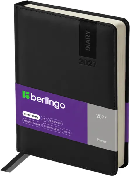 Изображение товара Ежедневник Berlingo Premier 2027г / DD7_80503 (184л, черный)