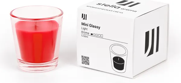 Изображение товара Свеча Stella Aroma Mini Glassy Light Red №8 (день в СПА)