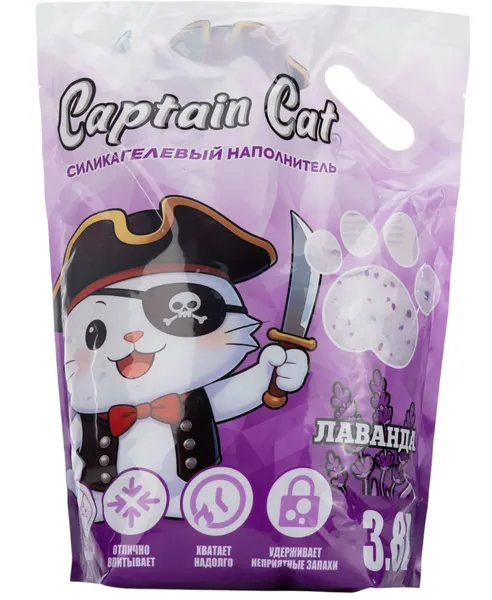 Изображение товара Наполнитель для туалета Captain Cat Силикагелевый (лаванда, 3.8л)