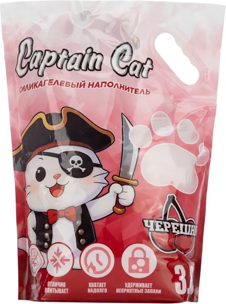Изображение товара Наполнитель для туалета Captain Cat Силикагелевый (черешня, 3.8л)