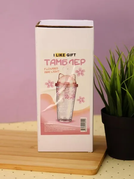 Изображение товара Стакан ILikeGift Розовые цветы / JL380153-01 (розовый)