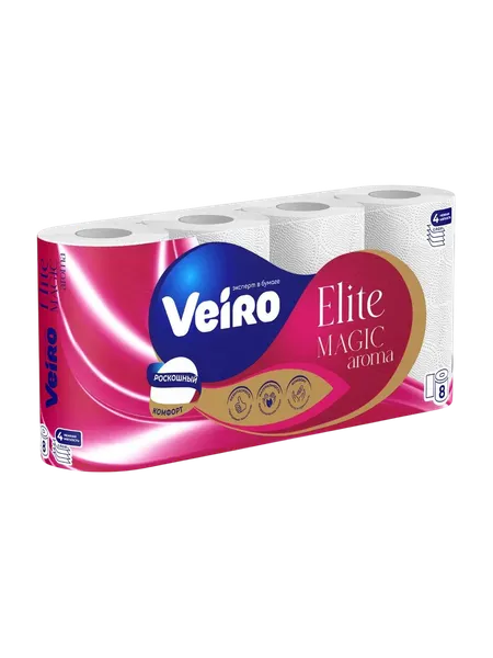 Туалетная бумага Veiro Elite Aroma Magic 4сл (8рул, белый)