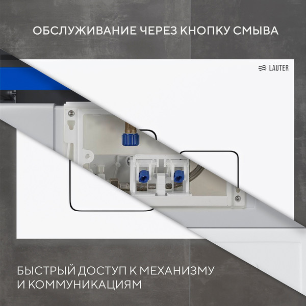 Изображение товара Унитаз подвесной с инсталляцией Grossman GR-4477SQ + Lauter 21901002 + Lauter 219702F (белый)