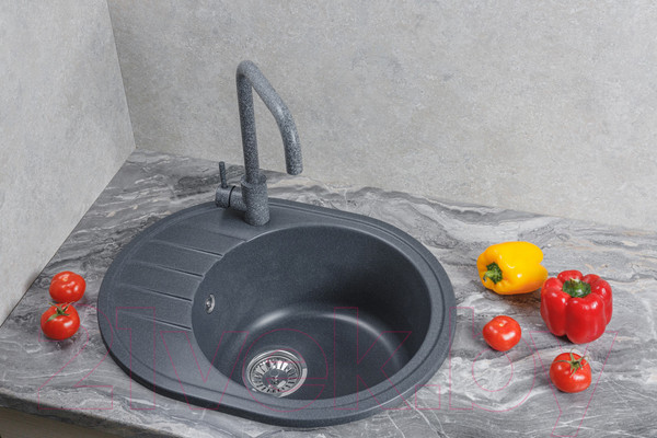 Изображение товара Мойка кухонная БелЭворс New Lux R (антрацит)