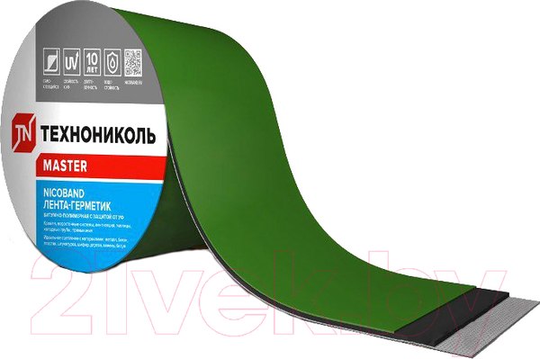 Изображение товара Гидроизоляционная лента Технониколь Nicoband 3000x100x1.5 (зеленый)