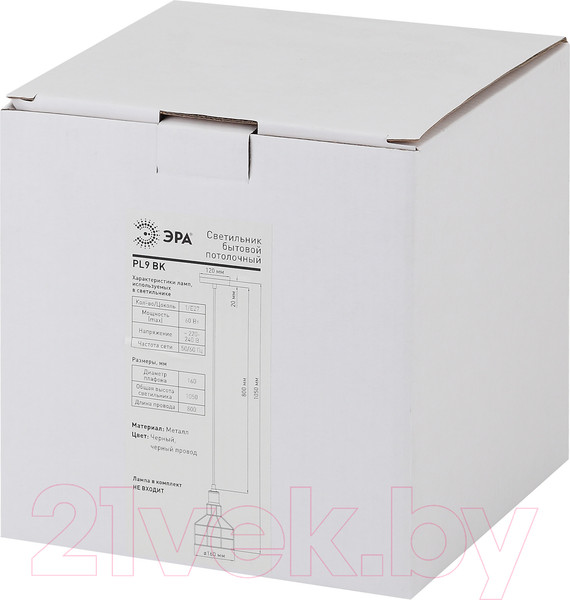 Изображение товара Потолочный светильник ЭРА PL9 BK / Б0037456