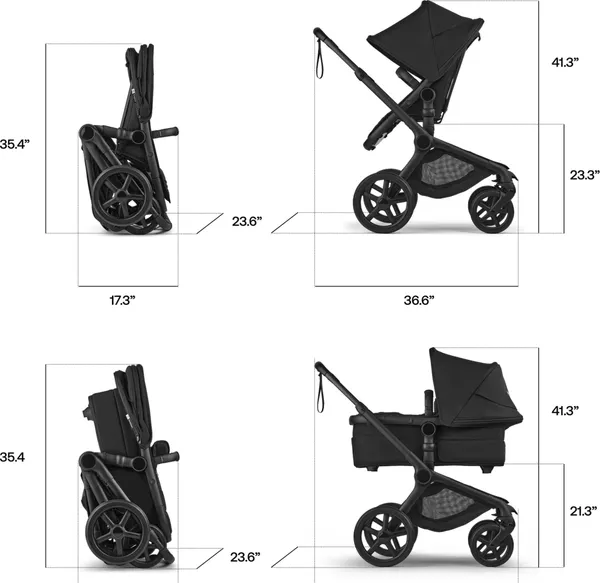 Изображение товара Детская универсальная коляска Bugaboo Fox5 Renew Complete (Black/Fern Green)