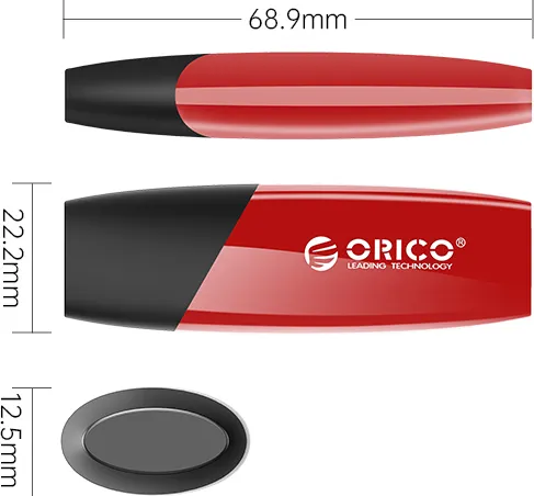 Изображение товара USB flash накопитель Orico USSD-S-C128G-RD-BP