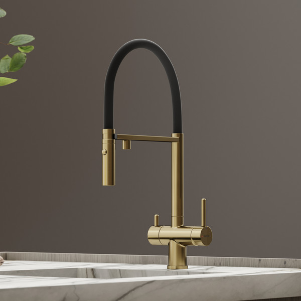 Изображение товара Смеситель Sancos Imola SC4010BGbh (брашированное золото/черный)