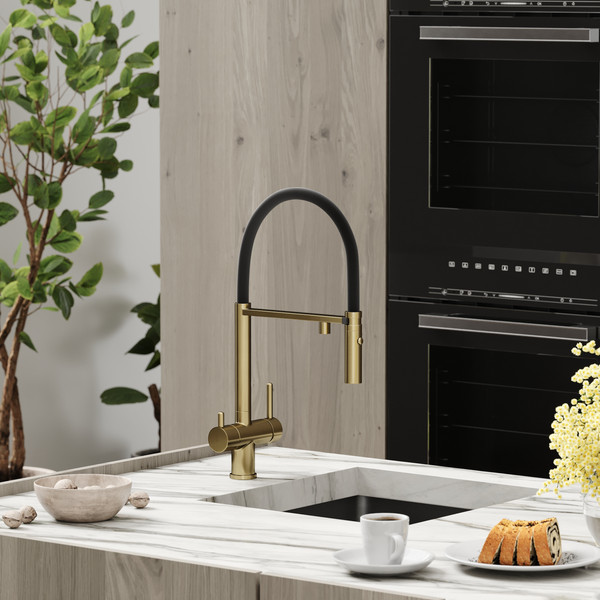 Изображение товара Смеситель Sancos Imola SC4010BGbh (брашированное золото/черный)