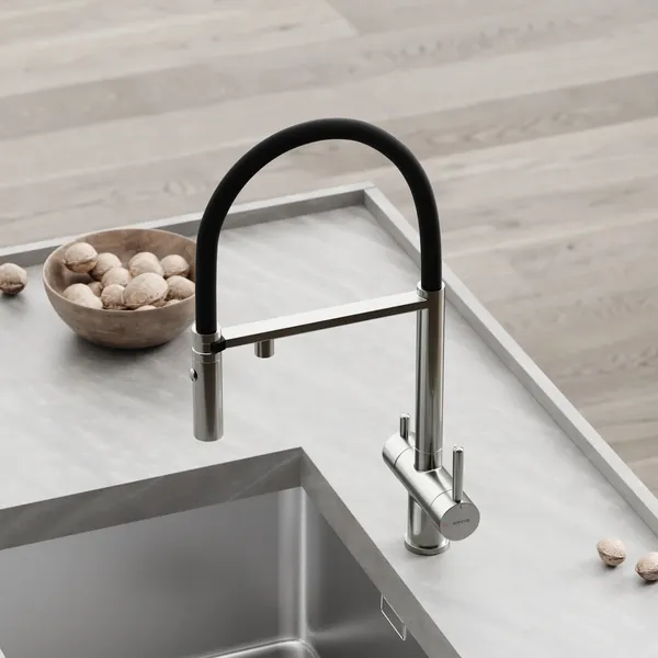 Изображение товара Смеситель Sancos Imola SC4010BNbh (брашированный никель/черный)