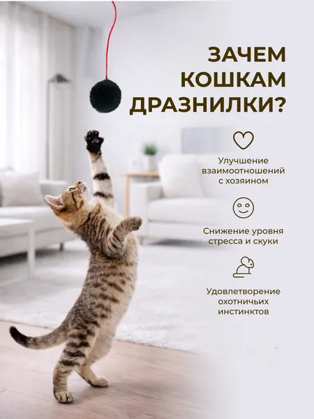 Изображение товара Игрушка для кошек Roxy-Pets Пушистик из натуральной норки RP-CT-06