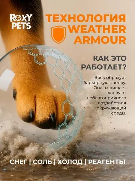 Изображение товара Средство для ухода за лапами животных Roxy-Pets Защитный спрей-воск для лап собак / RP-PPW-01 (50мл)
