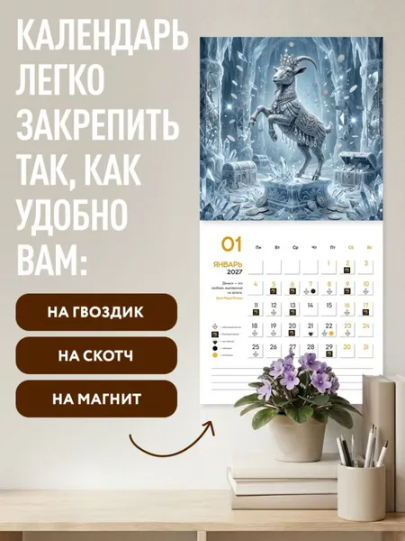 Изображение товара Календарь настенный Эксмо Денежный календарь. 2027 год (9785042471551)