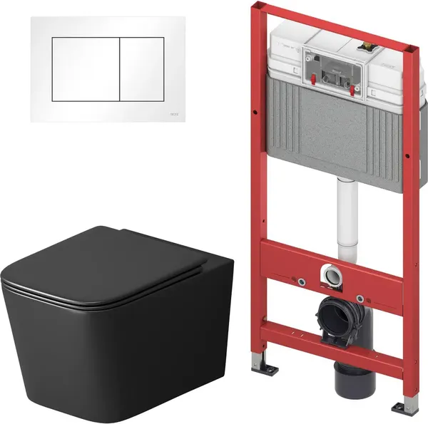 Изображение товара Унитаз подвесной с инсталляцией Grossman GR-4404BMSQ + TECE Kit 9400413 (с кнопкой)
