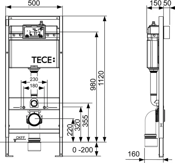 Изображение товара Унитаз подвесной с инсталляцией Grossman GR-4404BMSQ + TECE Kit 9400413 (с кнопкой)