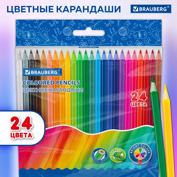Изображение товара Набор цветных карандашей Brauberg 182068 (24цв)