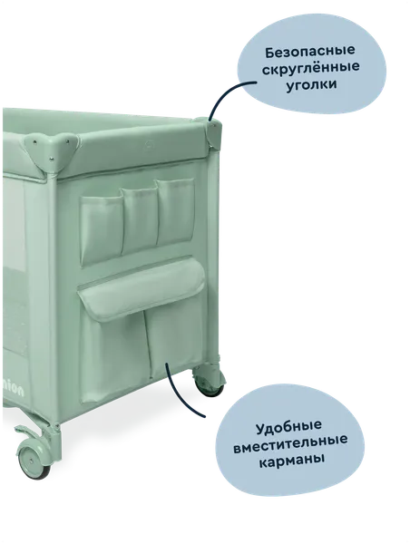 Изображение товара Кровать-манеж Junion Beeppy CO-P901/MT (мятный)