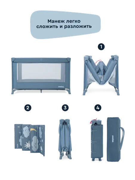 Изображение товара Кровать-манеж Junion Keeppy CO-P900-1B/BL (синий)