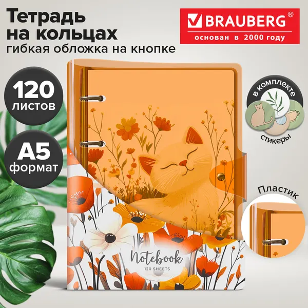 Изображение товара Тетрадь Brauberg Vibe / 405220 (120л, оранжевый)