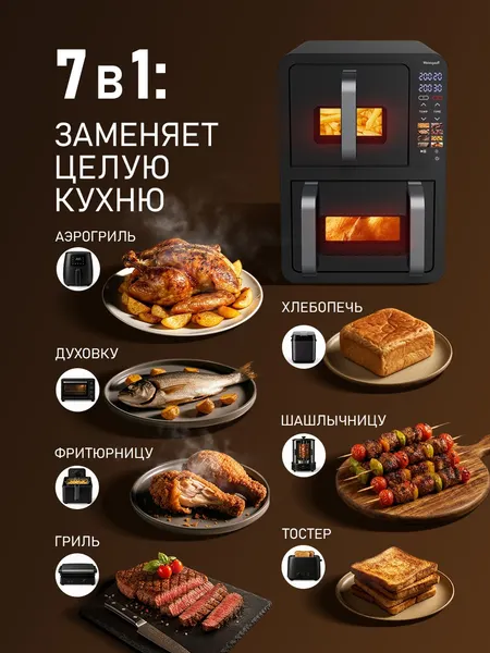 Изображение товара Аэрогриль Weissgauff WAF 712 DB Double Compact Fry