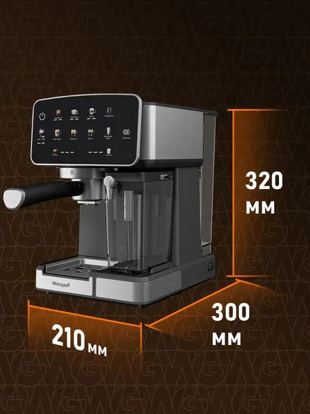 Изображение товара Кофеварка эспрессо Weissgauff WCM-356 Automatic Cappuccino ColorTouch