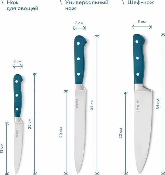 Изображение товара Набор ножей Pragma Lonlak KN-3PCS-CL (3шт)