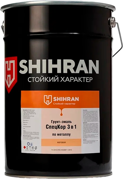 Изображение товара Грунт-эмаль SHIHRAN 3 в 1 матовая (20кг, темно-серый)