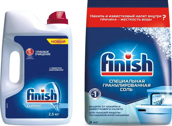 Набор для посудомоечных машин Finish Порошок Power Powder 2.5кг + Соль 3кг