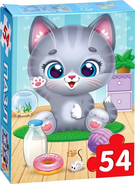 Изображение товара Пазл Puzzle Time Радостный котик / 6880857 (54эл)
