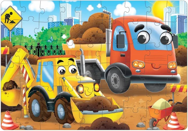 Изображение товара Пазл Puzzle Time Машины на стройке / 7548954 (54эл)