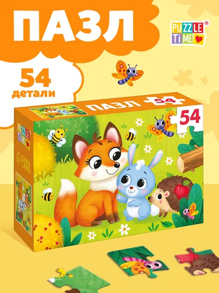 Изображение товара Пазл Puzzle Time Лисенок и зайчик / 7548971 (54эл)