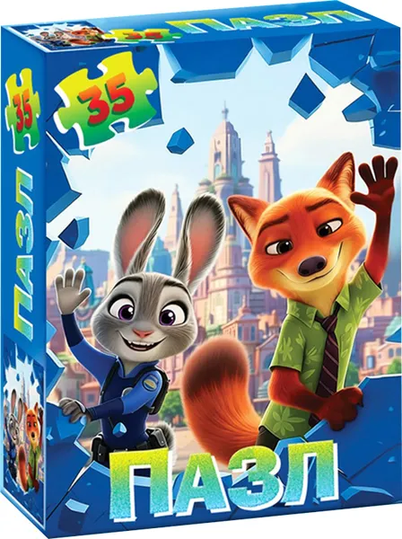 Изображение товара Пазл Disney Веселые зверята / 10963538 (35эл)