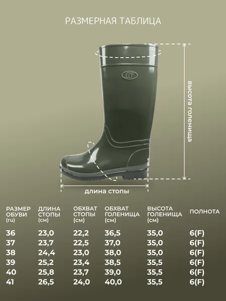 Изображение товара Сапоги резиновые Orain 14(С)360С (р.41, хаки)