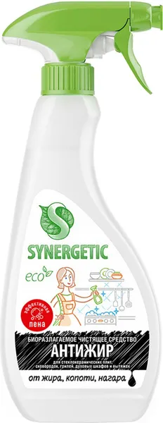 Изображение товара Чистящее средство для кухни Synergetic Антижир + Мандарин и лемонграсс (2x500мл)