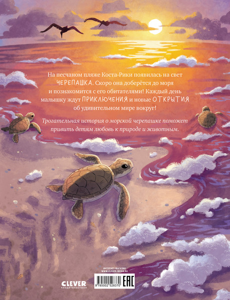 Изображение товара Художественная книга CLEVER Маленькая черепашка. Приключения в море, твердая обложка (Шармахер-Шрайбер Кристина)