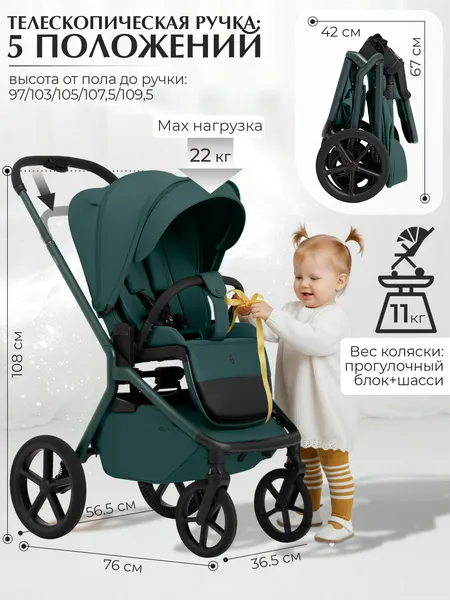 Изображение товара Детская прогулочная коляска Sweet Baby SBL Orso Emerald