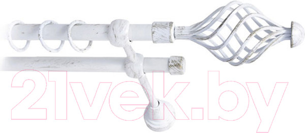 Изображение товара Карниз для штор Lm Decor Вираж 098 2р гладкий (белое золото, 3.6м)